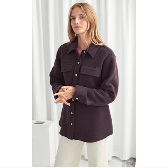 & Other Stories x Stockholm Atelier Oversized Wool Blend Overshirt sz 10 - Picture 2 of 10